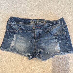 Wallflower Distressed Blue Jean Shorts